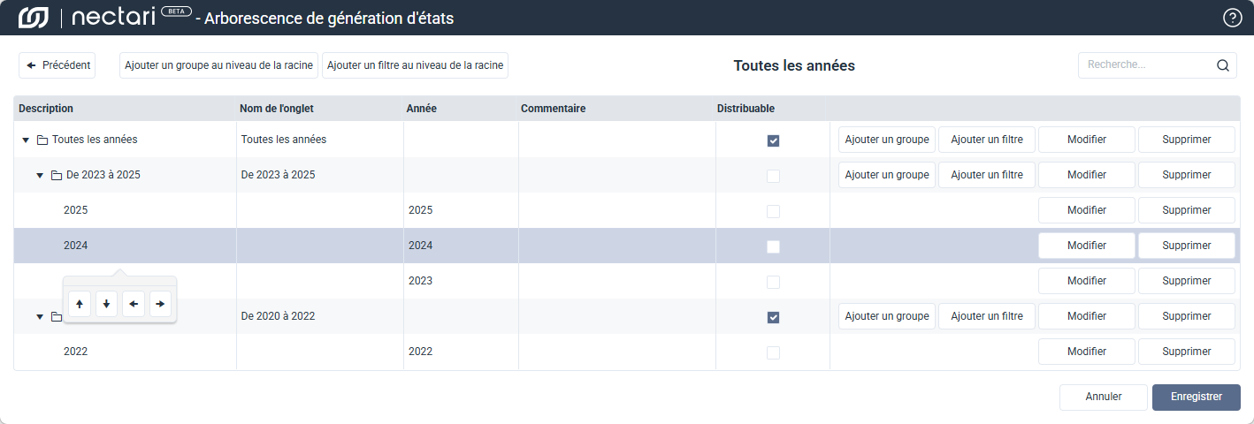 Flèches de déplacement des noeuds