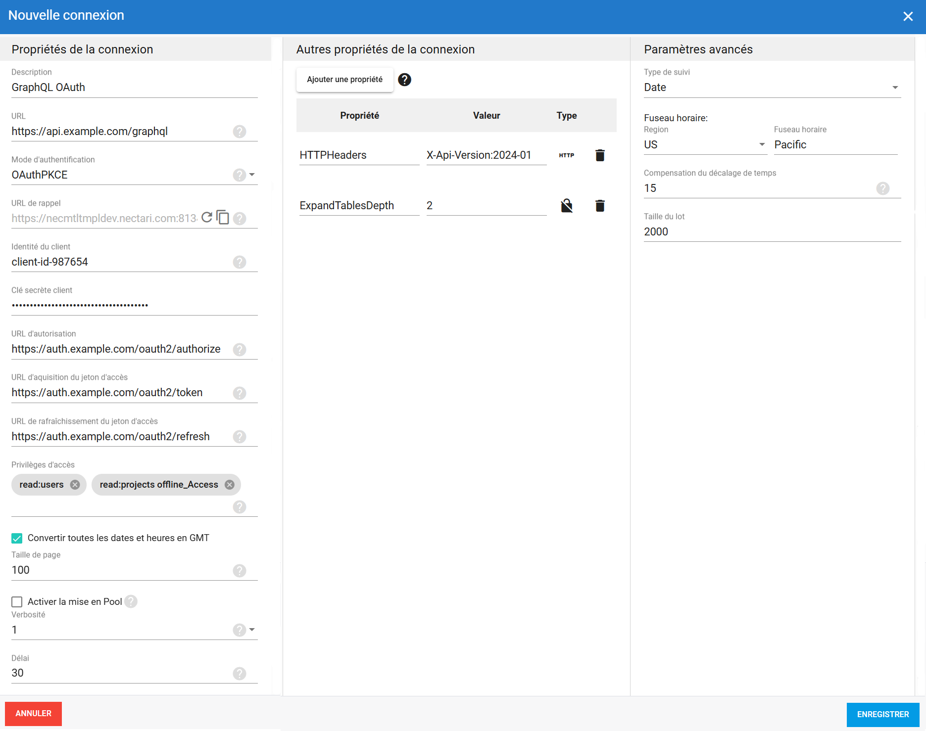 Connexion source GraphQL avec OAuth PKCE dans DataSync