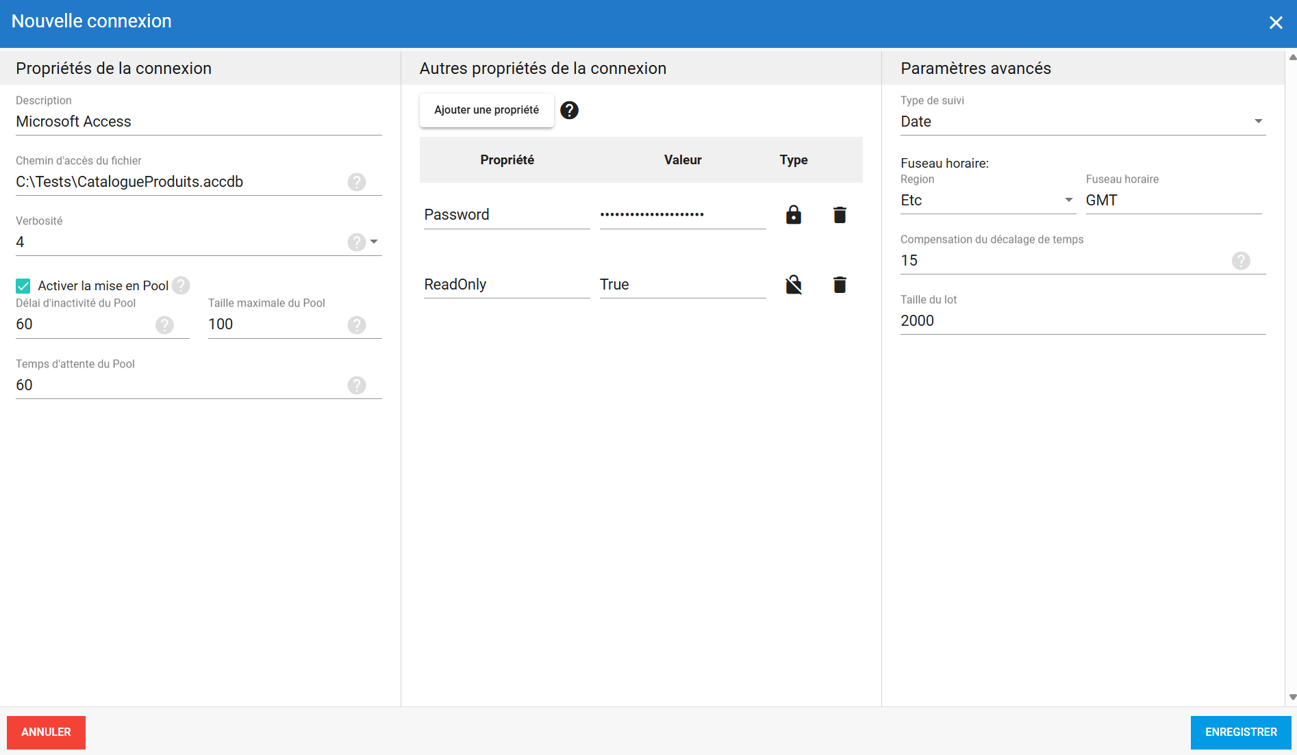 Connexion source Microsoft Access dans DataSync