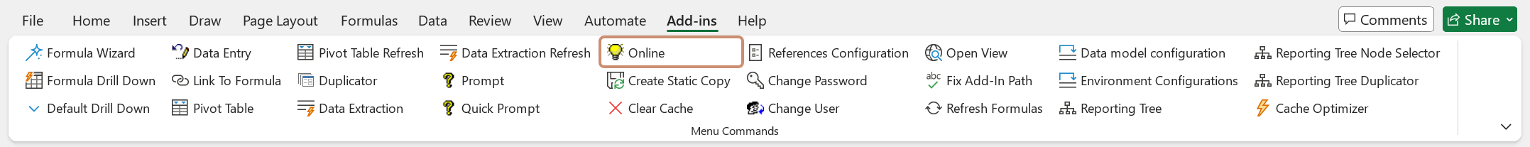 Excel Add-in Online/Offline