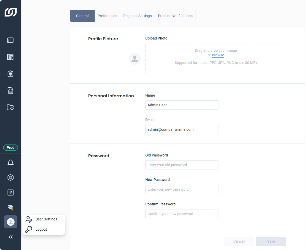 User Settings