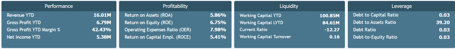 Acumatica CFO Financial Performance Overview KPIs