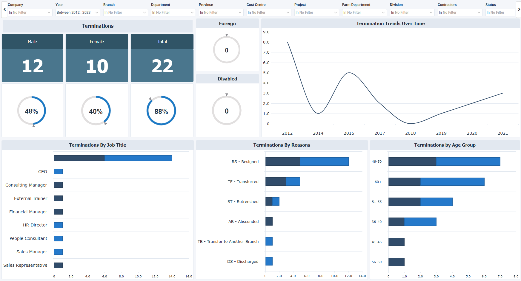 Sage 300 People Terminations Dashboard